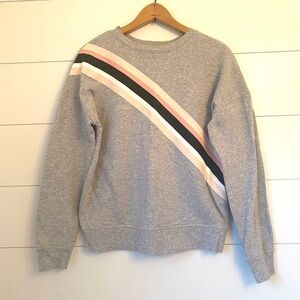 NINE WEST Gray Sweater with Multicolor Stripe (size small)